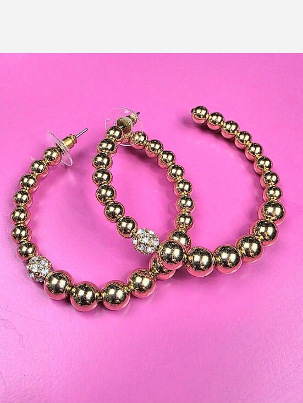 LILLY PULITZER Bateau Beaded Hoop Earrings In Goldtone Metal